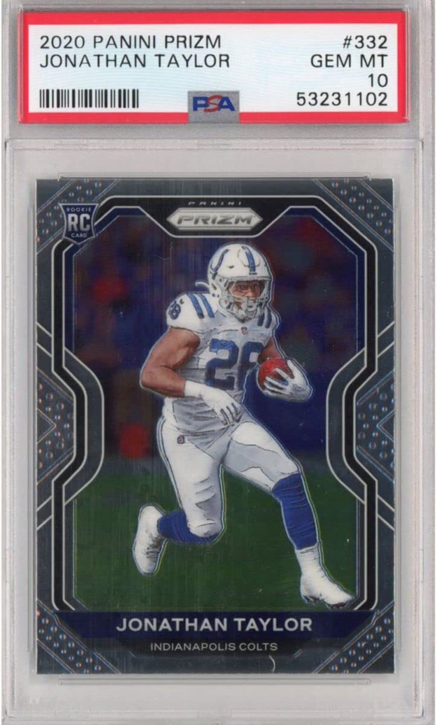 2020 Panini Prizm Jonathan Taylor Rookie RC Football Card PSA 10 D174