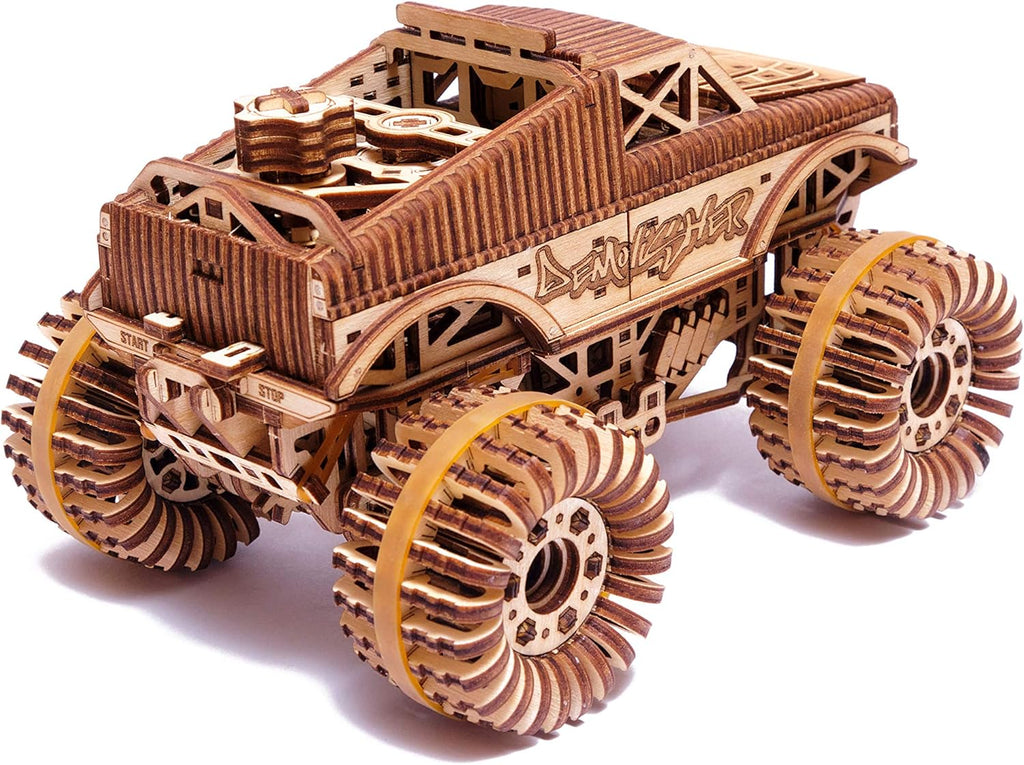 Monster Pickup Truck 3D Wooden Puzzle Model Kit Pack of 2 U50616