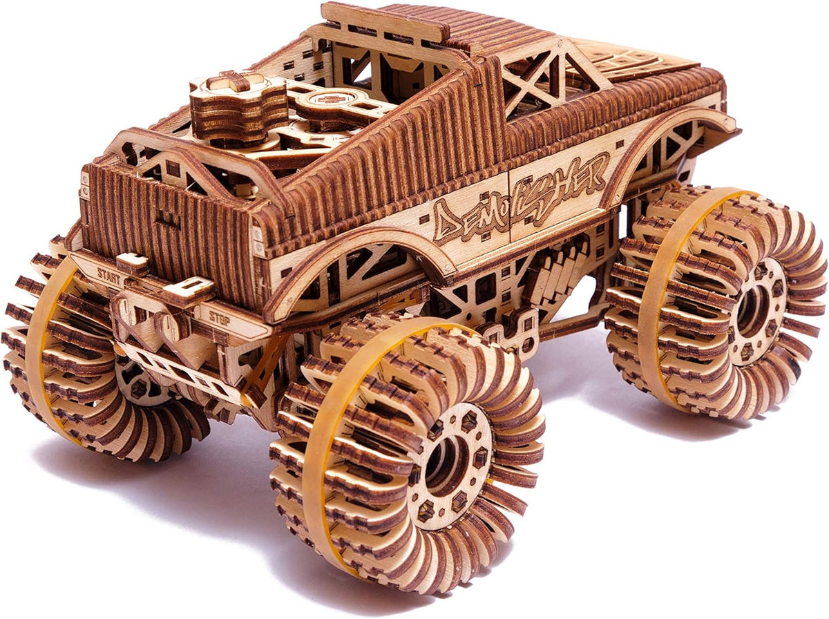 Monster Pickup Truck 3D Wooden Puzzle Model Kit Pack of 2 U50616