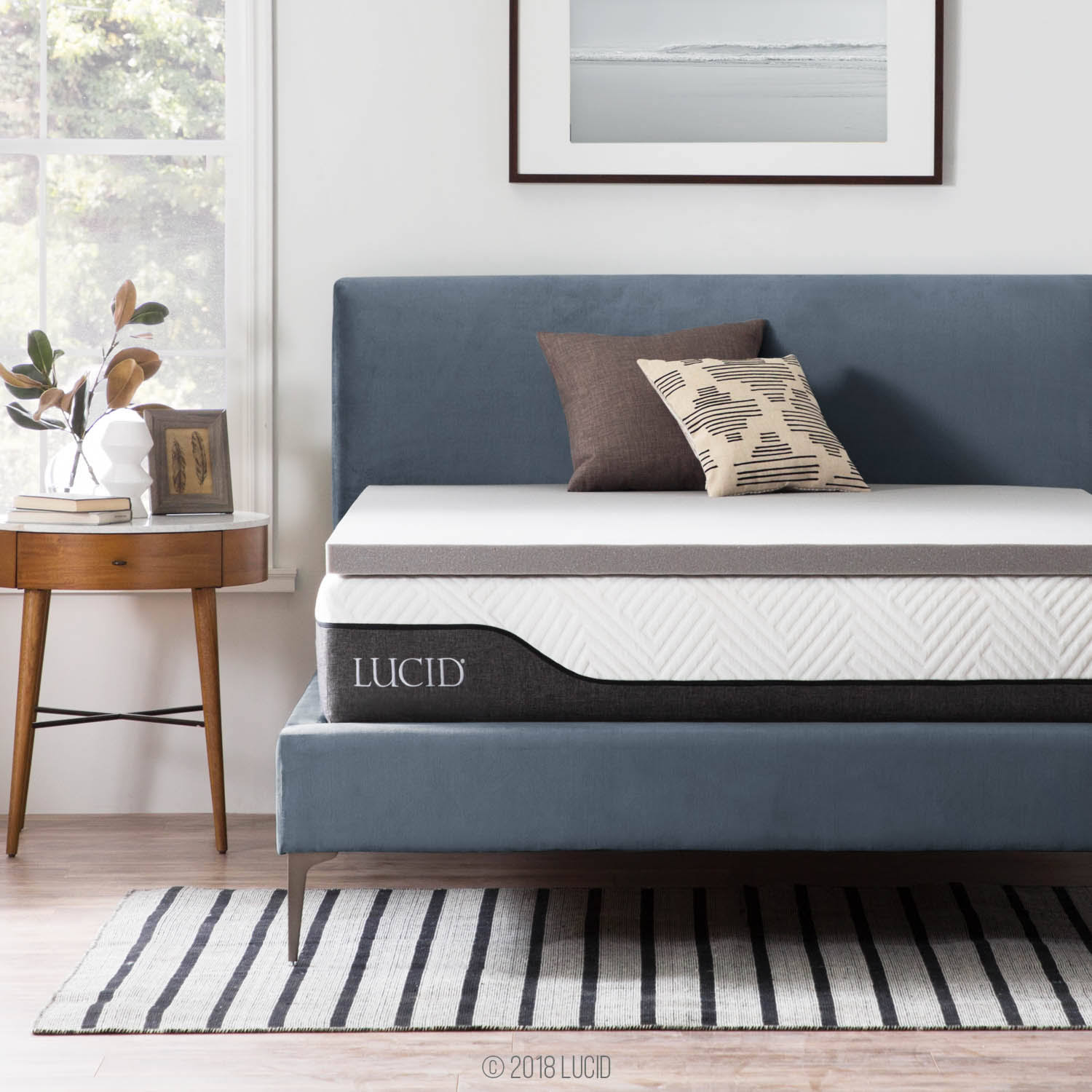 2 inch Bamboo Charcoal Memory Foam Mattress Topper California King B516368