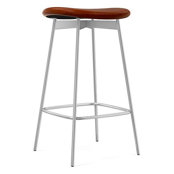 Saddle Leather Backless Counter Stool F3756