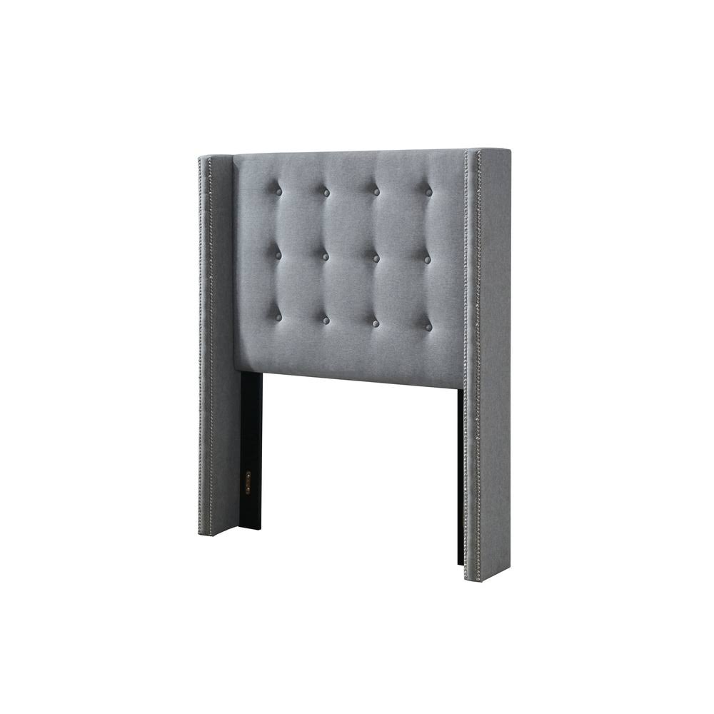 Grey Linen Wingback Storage Bed W186