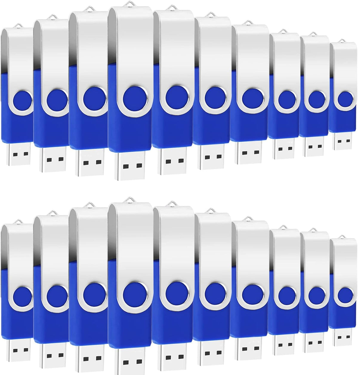 50 Pack USB 2.0 Metal Swivel Flash Drives with LED Indicator O9908