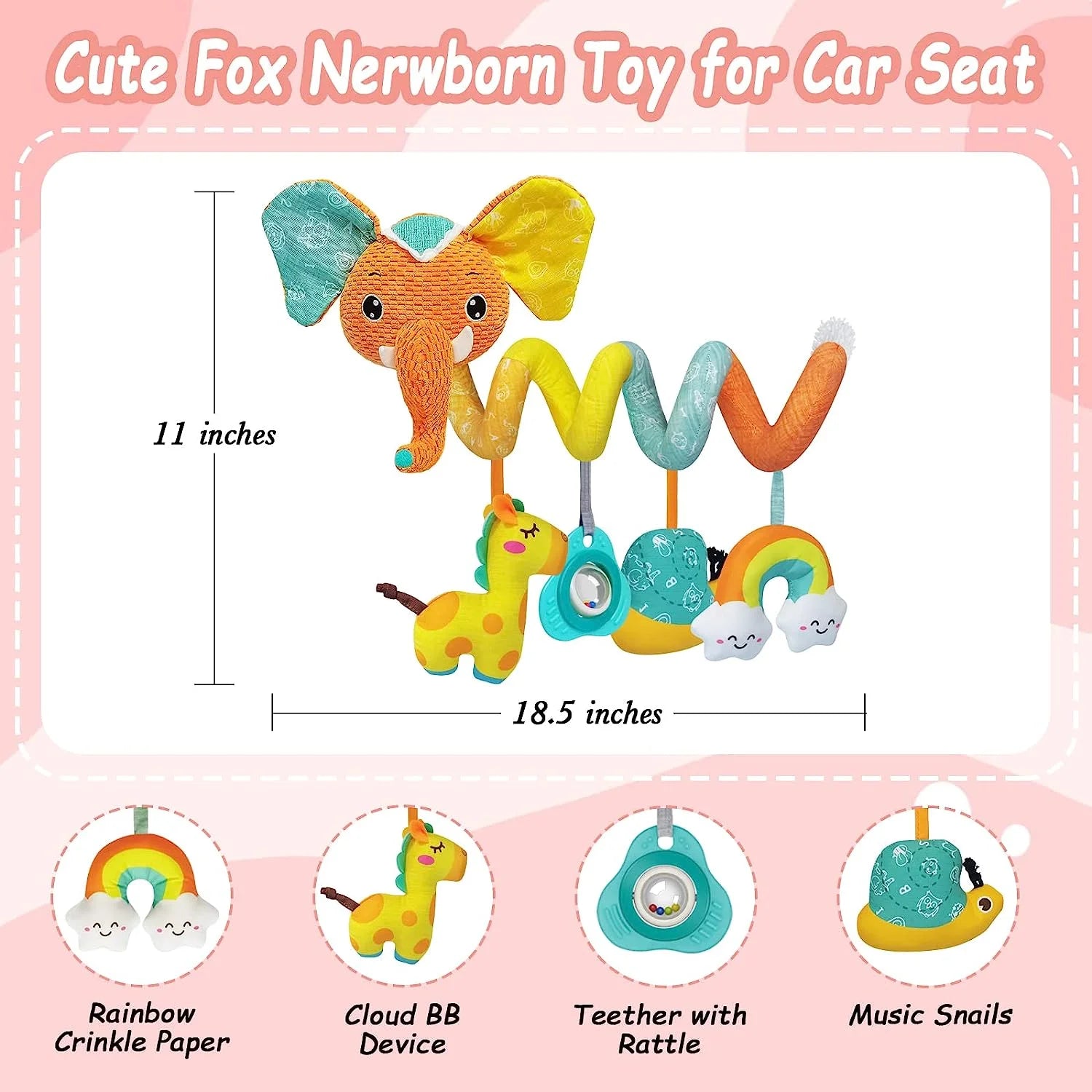Sensory Stroller Toys with Teether Rattles H78778