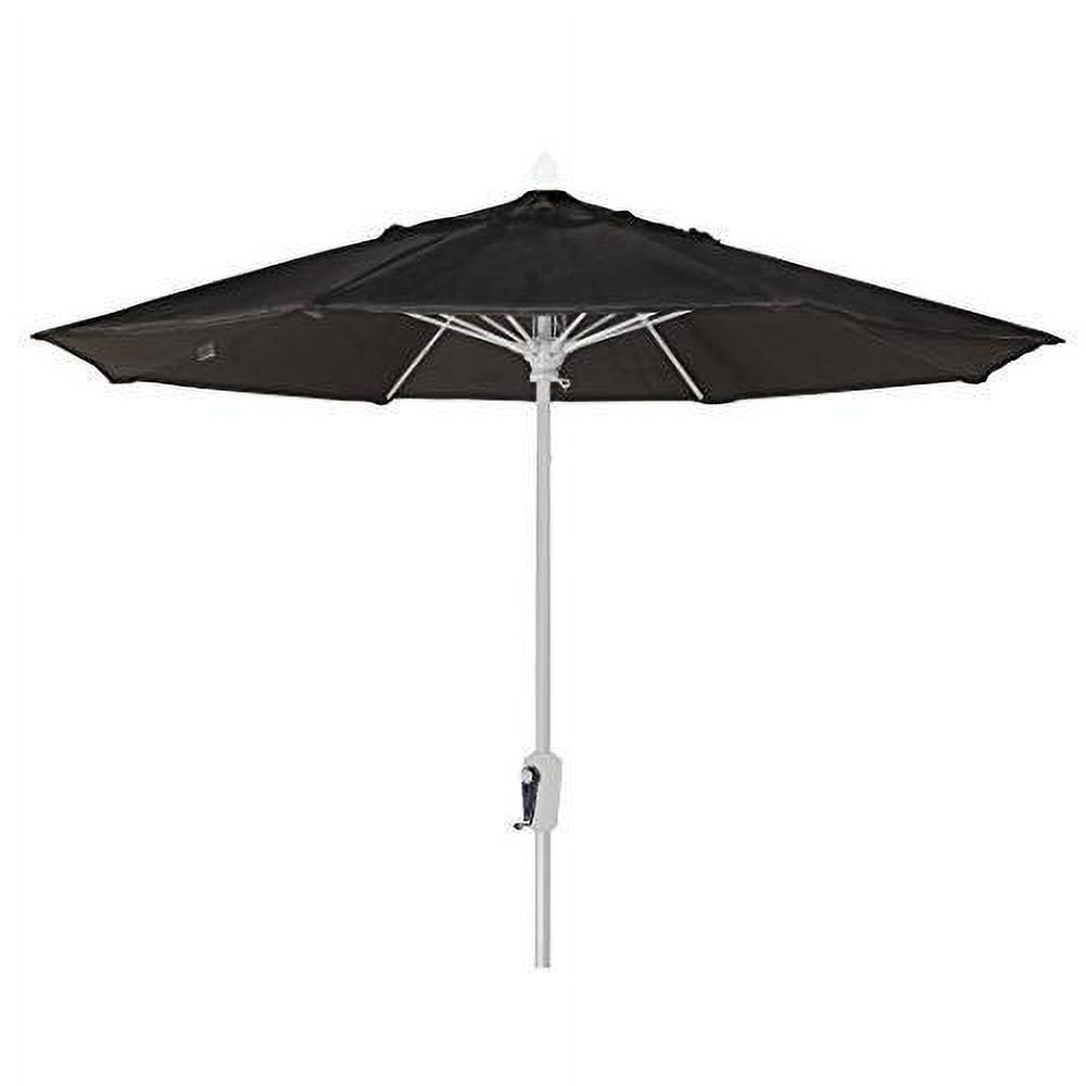 White 7.5' Oct Market Umbrella with Black Marine Grade Canopy U986