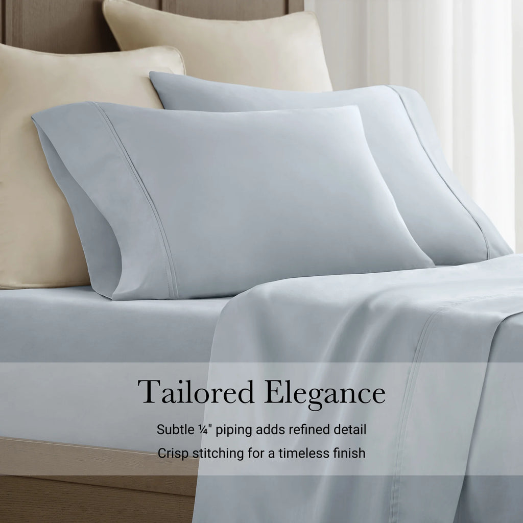 Blue Cal King 4 Pieces Sateen Sheet Set Q121383