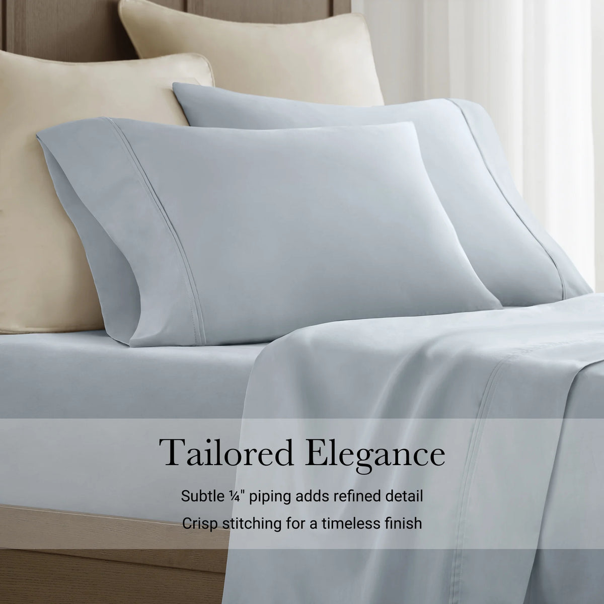 Blue Cal King 4 Pieces Sateen Sheet Set Q121383