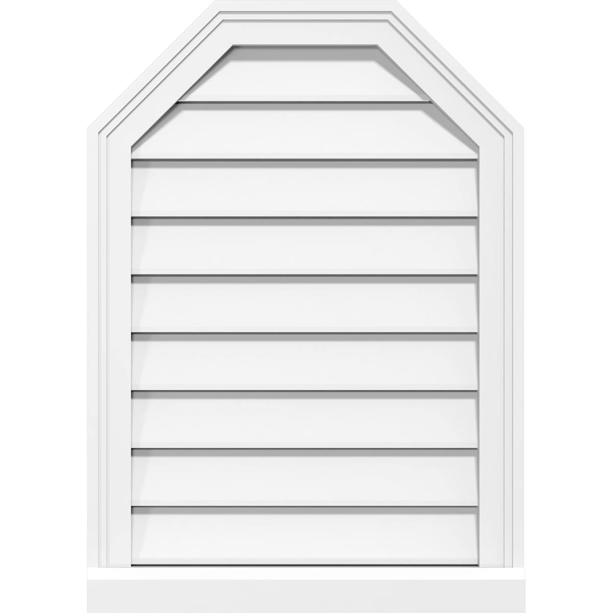 30x22W x 28x22H Octagonal Surface Mount PVC Gable Vent with Brickmoul G7199