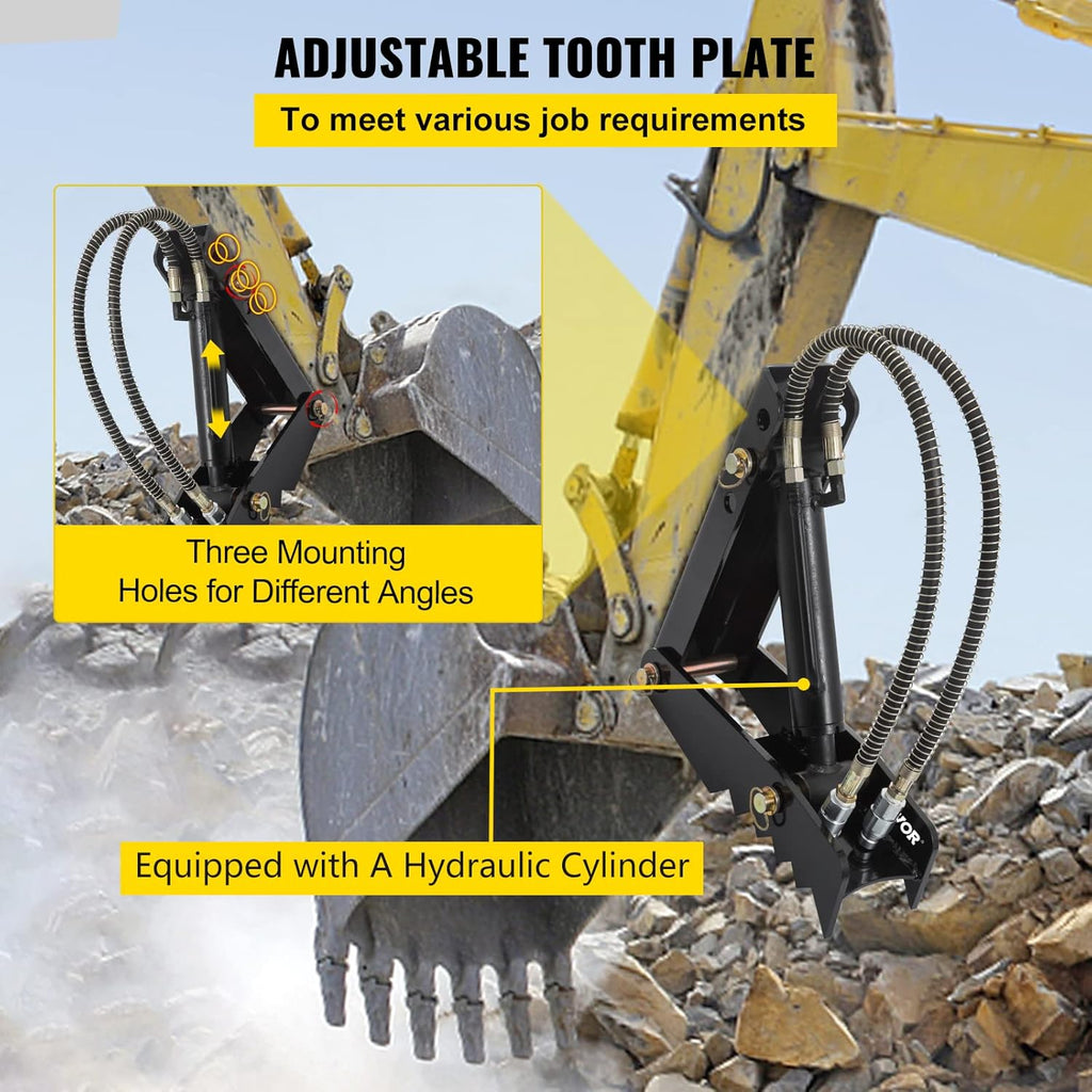 18 Hydraulic Backhoe Thumb, Black Steel Weld On Thumb with Hydraulic Cylinder C71338