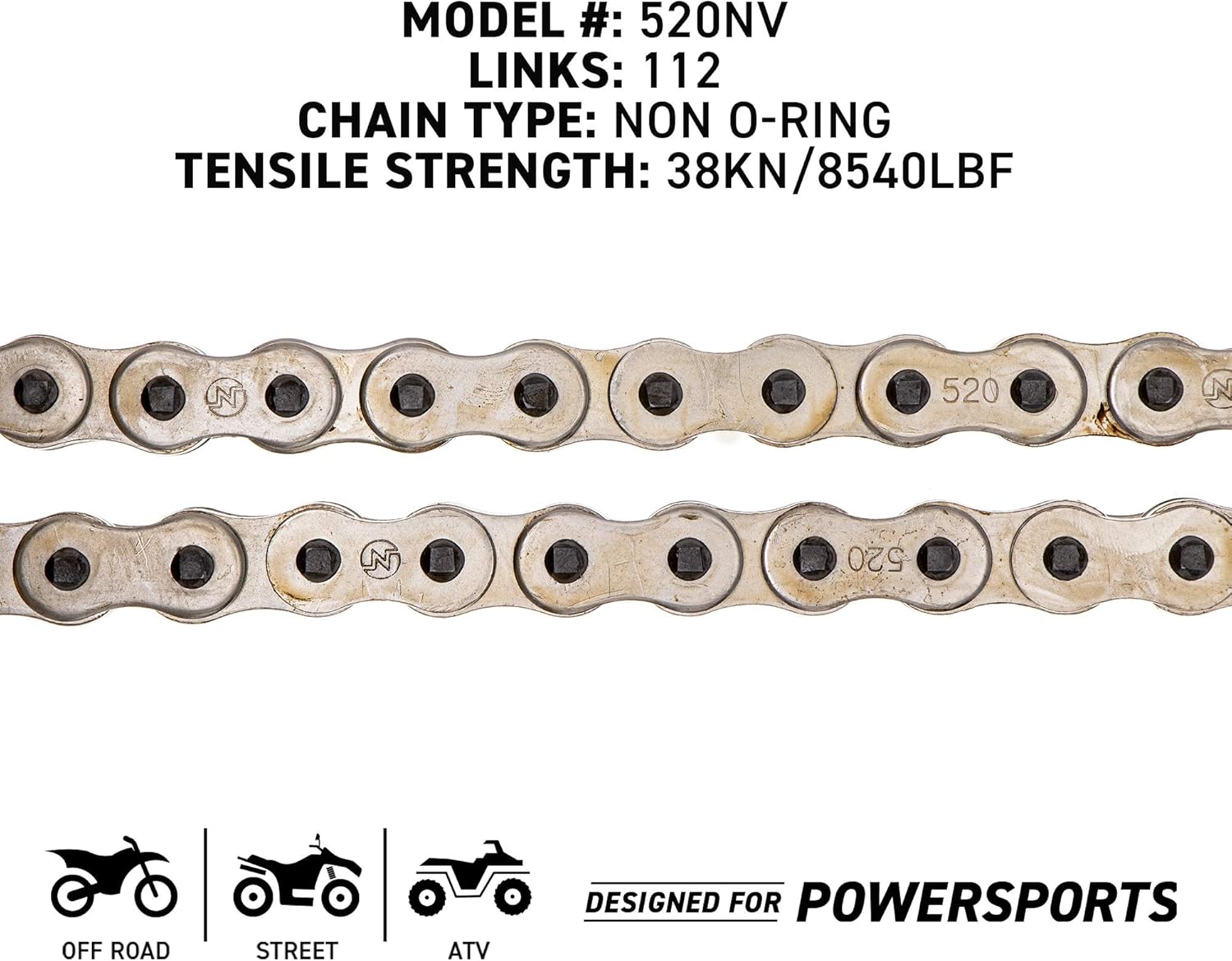Drive Sprocket Chain Combo Front 13 Rear 48 Tooth 520NZ Standard 112 Links Pack of 2 Z89635