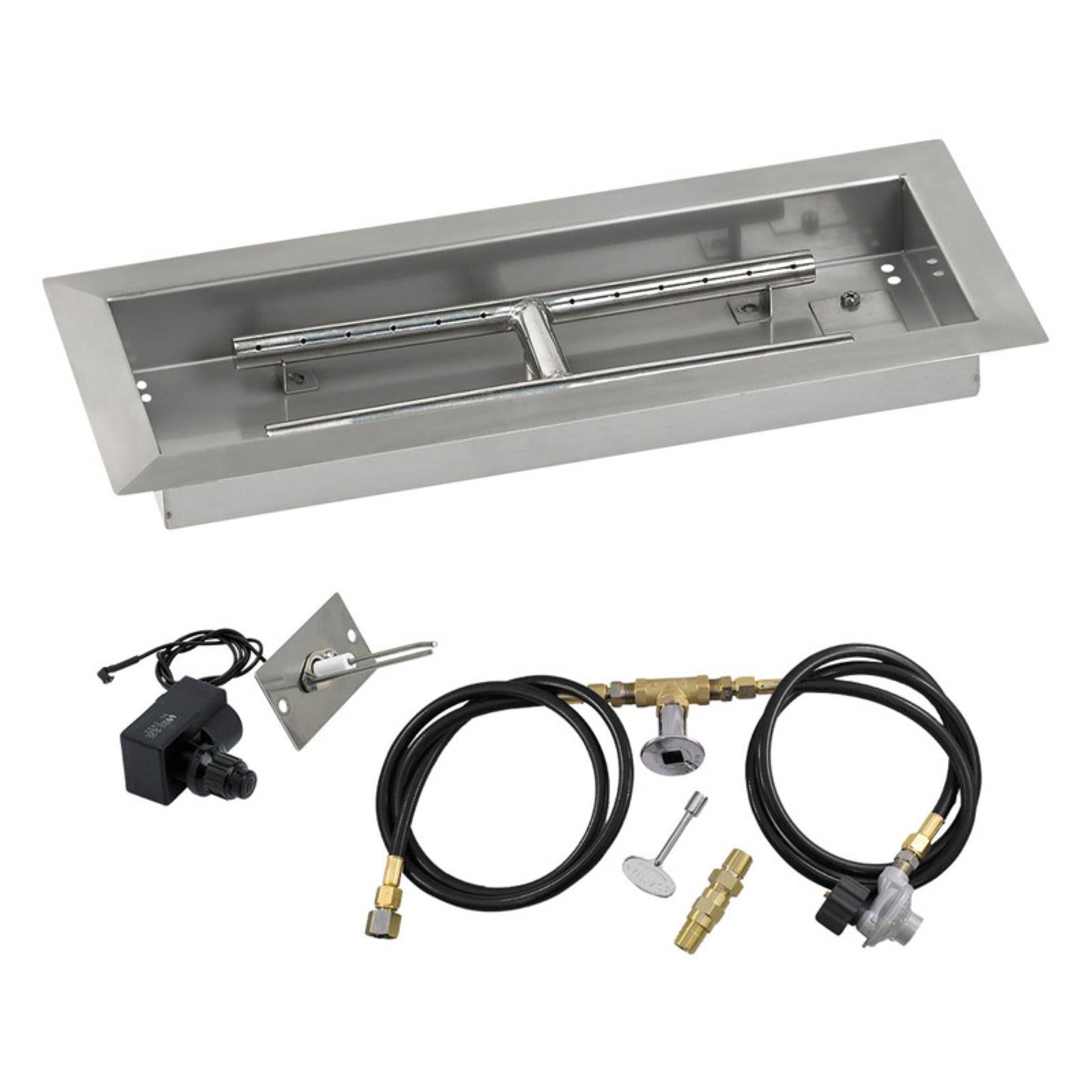 18x22 Rectangular Stainless Steel Drop in Firepit Pan with Spark Ignition Kit C740