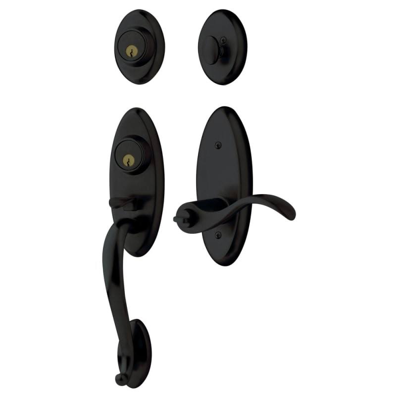 Satin Black Full Dummy Handleset with Wave Lever D606