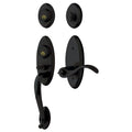 Satin Black Full Dummy Handleset with Wave Lever D606