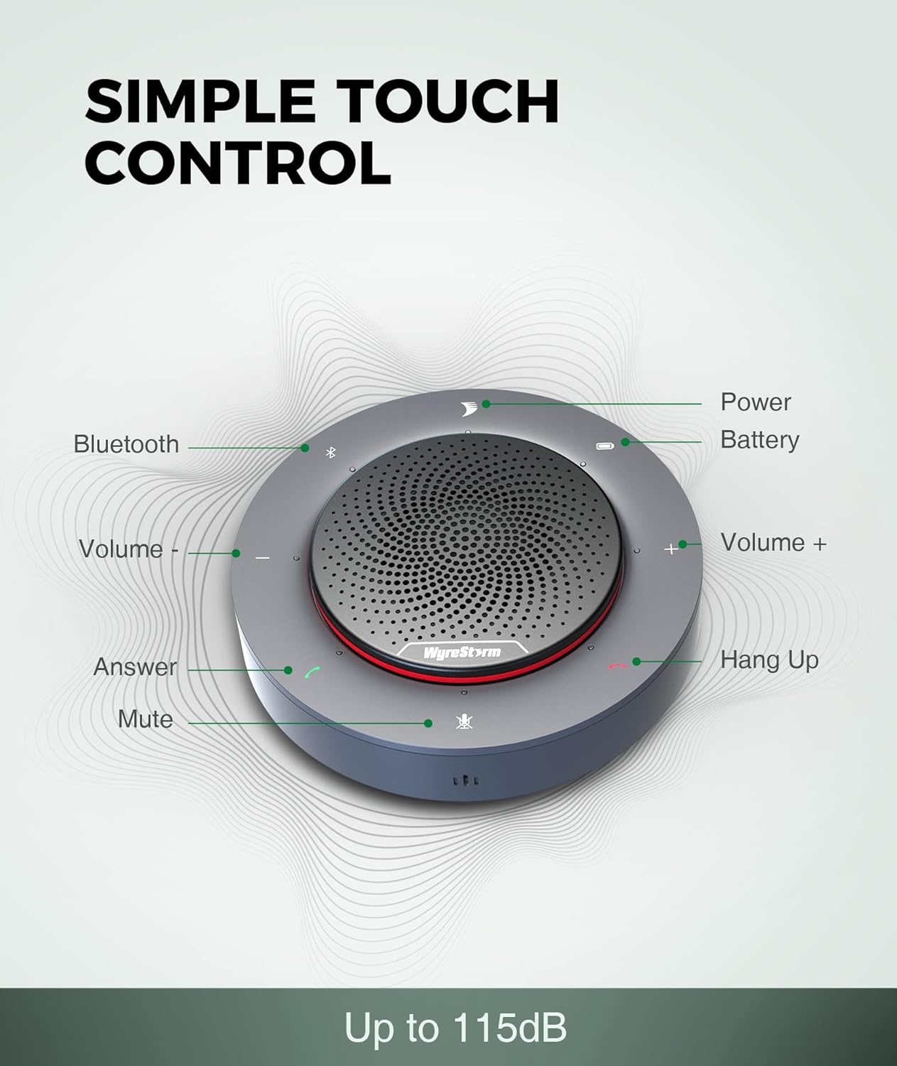 USB Conference Speakerphone with 4 Noise-canceling Mics E444322