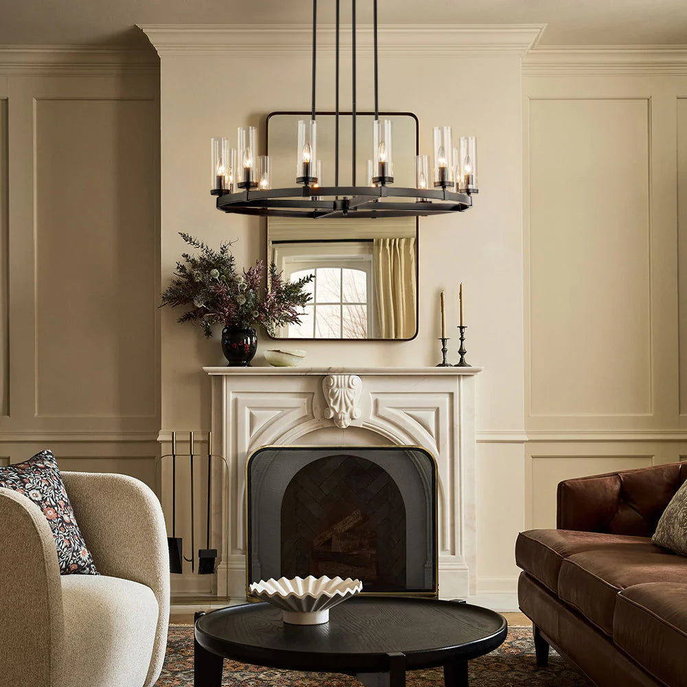 12-Light Dimmable Industrial Chandelier A982578