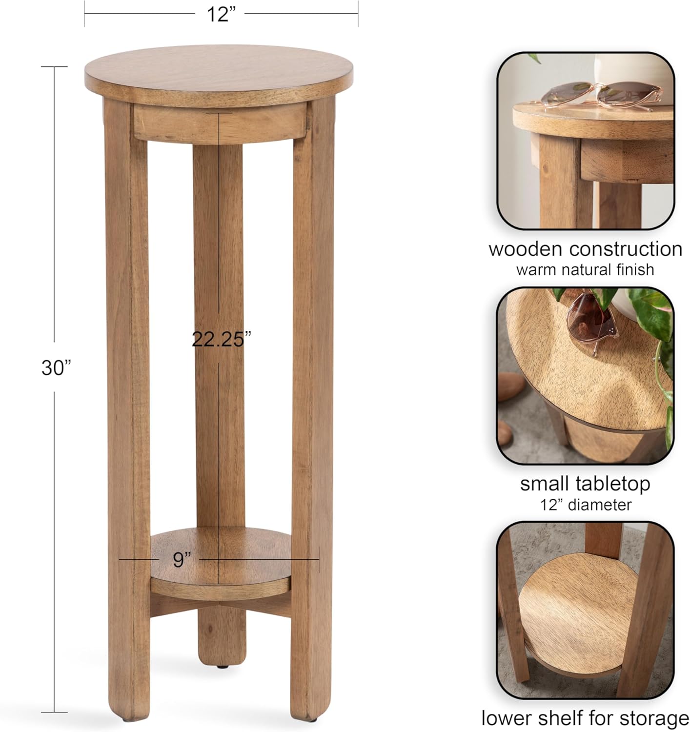 Natural Two-Tier Circle Plant Stand I730296