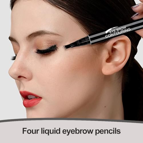 2PCS Microblading Eyebrow Pen 4 Fork Tip Waterproof I9695