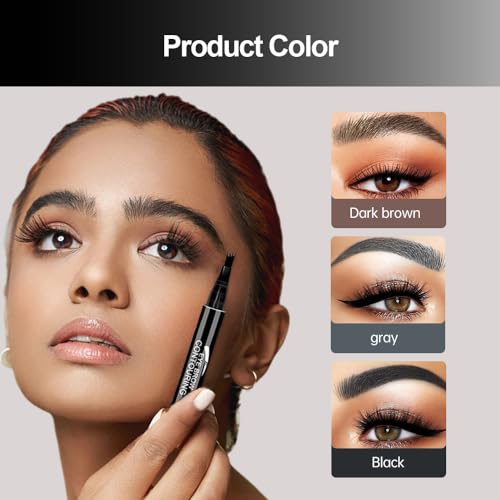 2PCS Microblading Eyebrow Pen 4 Fork Tip Waterproof I9695