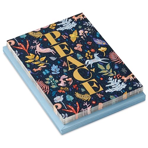 Boxed Christmas Cards (40 Cards and 40 Envelopes) Blue and Gold V631756