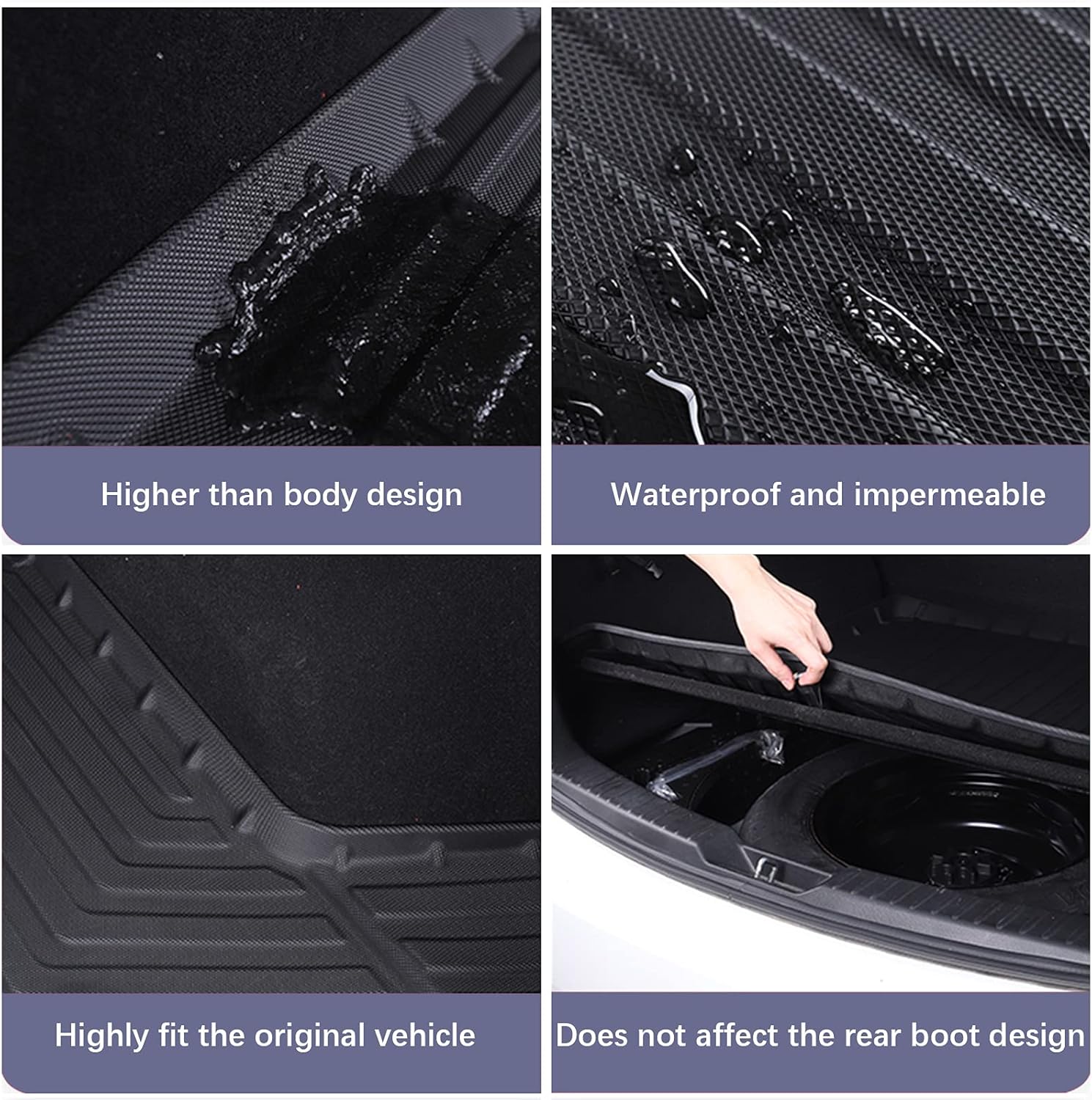 Black TPO Waterproof Rear Cargo Tray Pack of 2 W9348