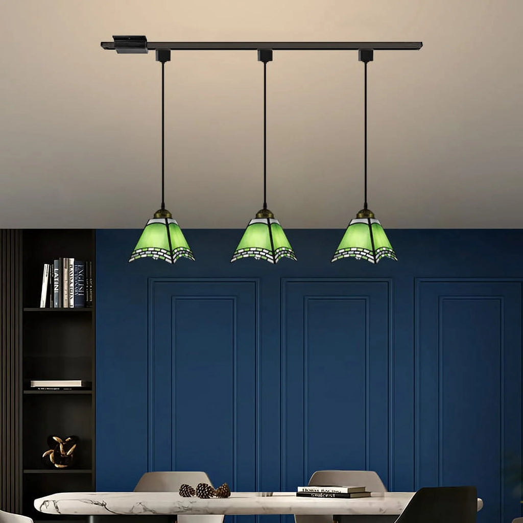 Tiffany Style 3 Lights Track Lighting Pendant B390
