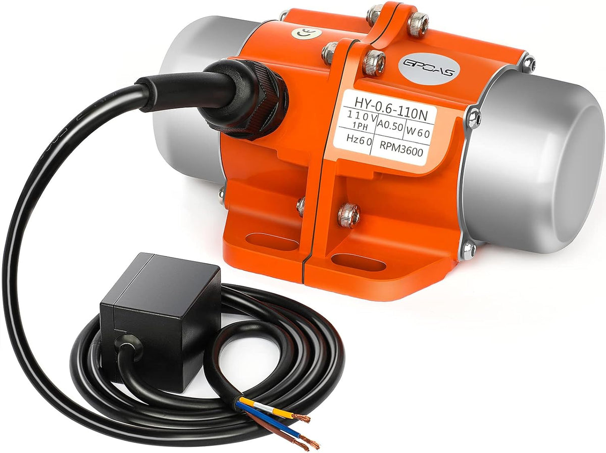 60W Concrete Vibrator Vibration Motor Single Phase AC 110V 3600RPM Aluminum Alloy Case A1393