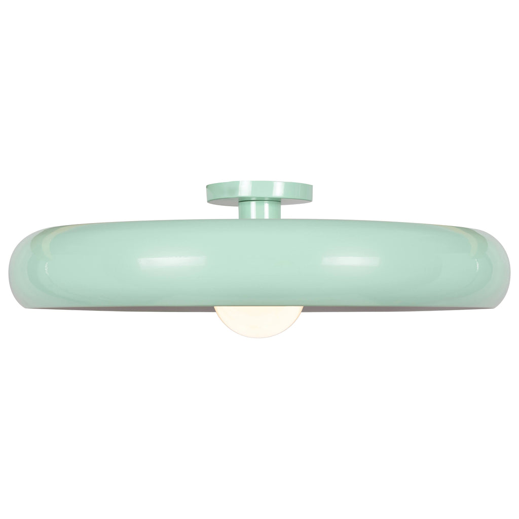 Mint Green & White Round LED Flush Mount Y8227
