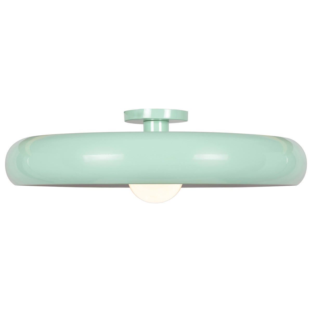 Mint Green & White Round LED Flush Mount Y8227