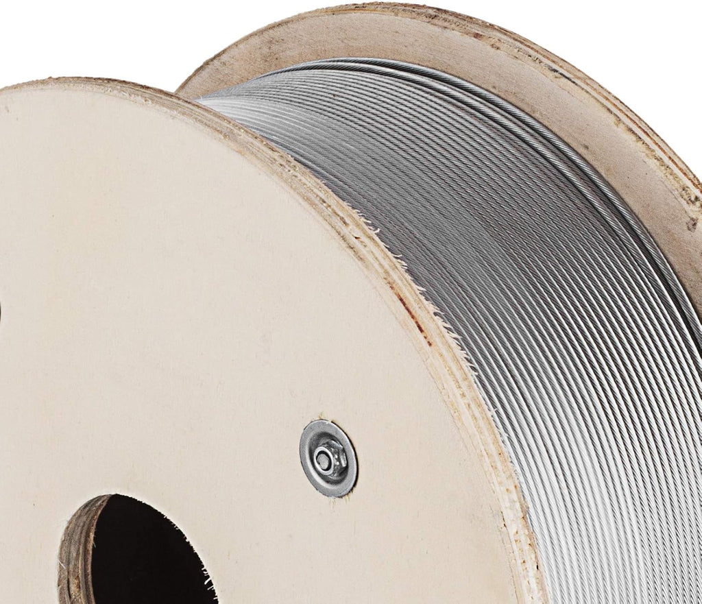 1/8" 1x19 Stainless Steel Wire Rope 1000ft Cable Railing F275407