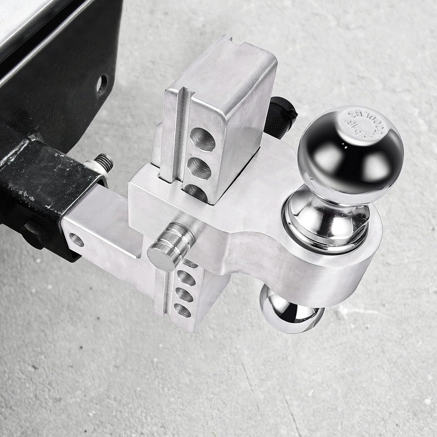 Adjustable Trailer Hitch Ball Mount, 2.5-Inch Receiver, 8-Inch Drop, 8-Inch Rise, Dual Towing Balls with Double Pin Key Locks G56205