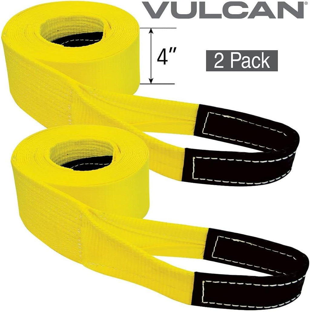 Tow Strap with Reinforced Eyes, 4 Inch x 20 Foot, 2 Pack, 10,000 Pound Towing Capacity O103