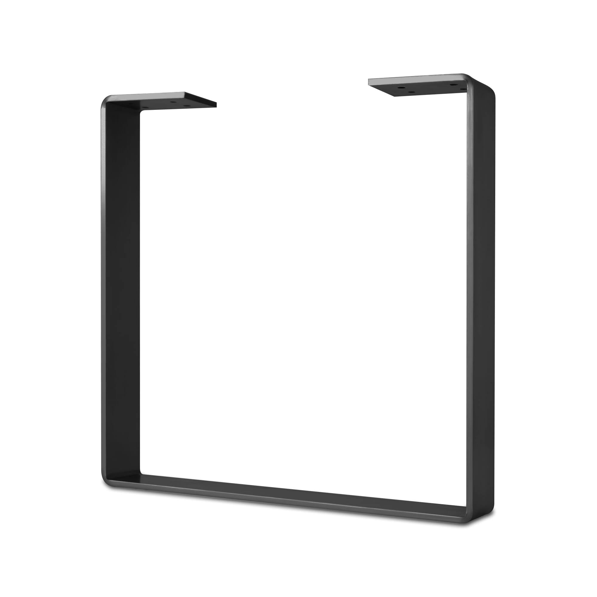 Jet Black Satin U-Shape Flat Bar Table Leg and Bench Base R442