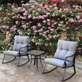 3 Pc Outdoor Swivel Rocker Patio Chairs - Gray O558901