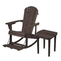 Solid Wood Rocking Adirondack Chair with Table Brown O51830