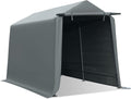 7x12 ft Gray Portable Storage Shed with Roll-up Zipper Door X349