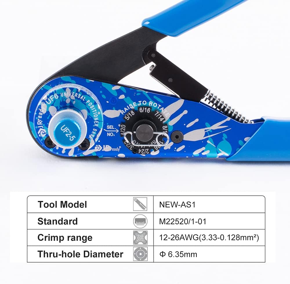 Closed Barrel Crimping Tool Kit with Universal Positioner for Heavy Duty Connectors Contacts Z7328