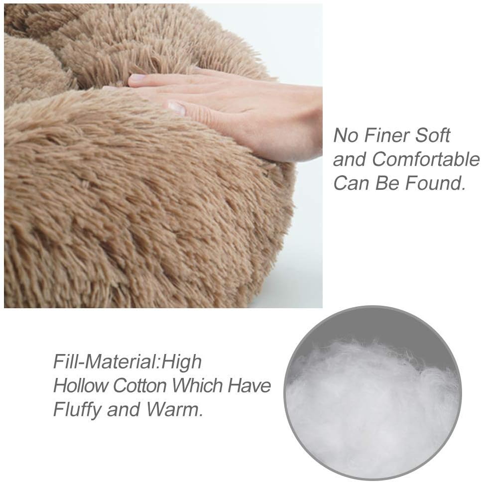 Small Round Washable Calming Dog Bed Pack of 2 D60856