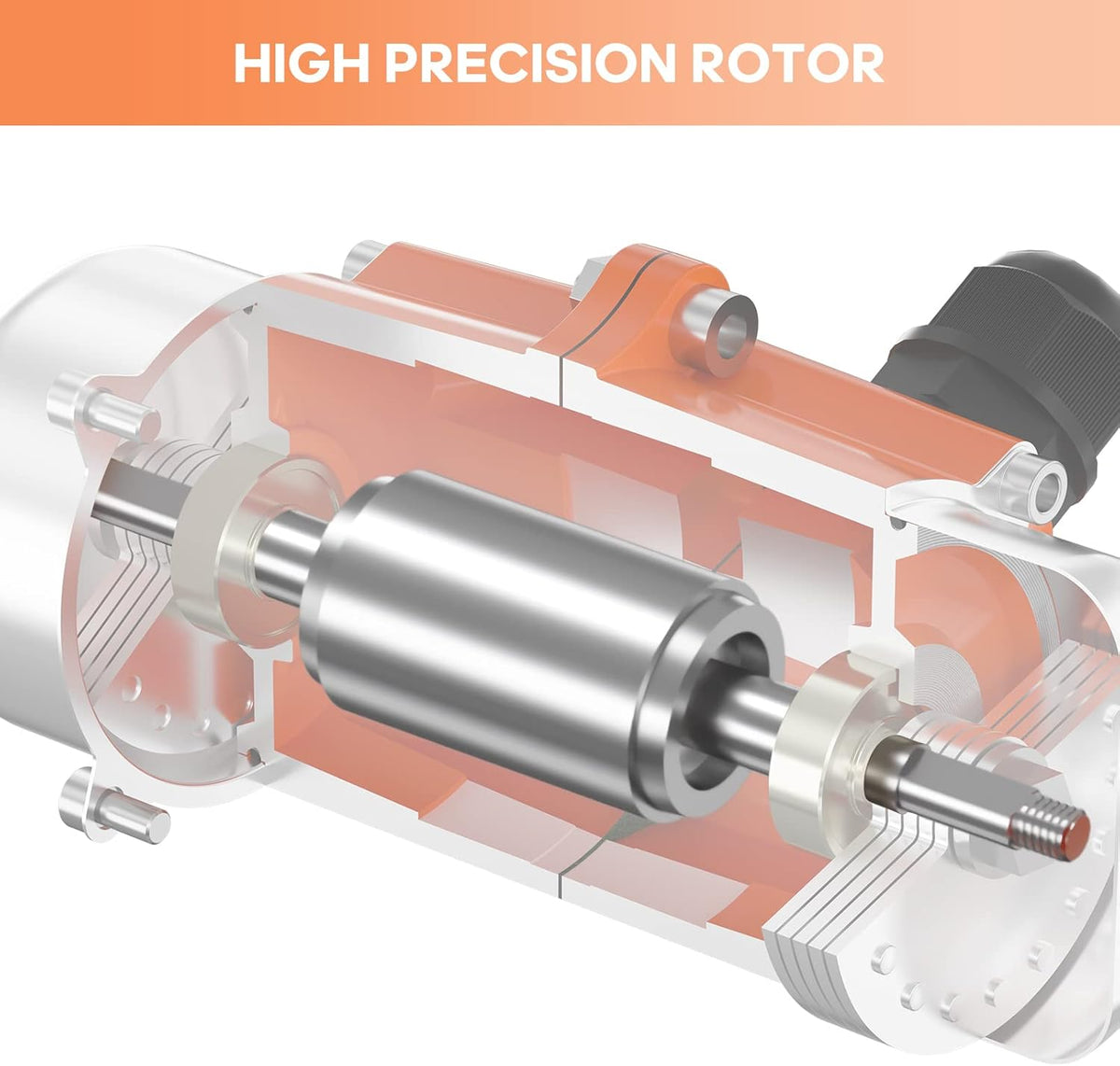 60W Concrete Vibrator Vibration Motor Single Phase AC 110V 3600RPM Aluminum Alloy Case A1393
