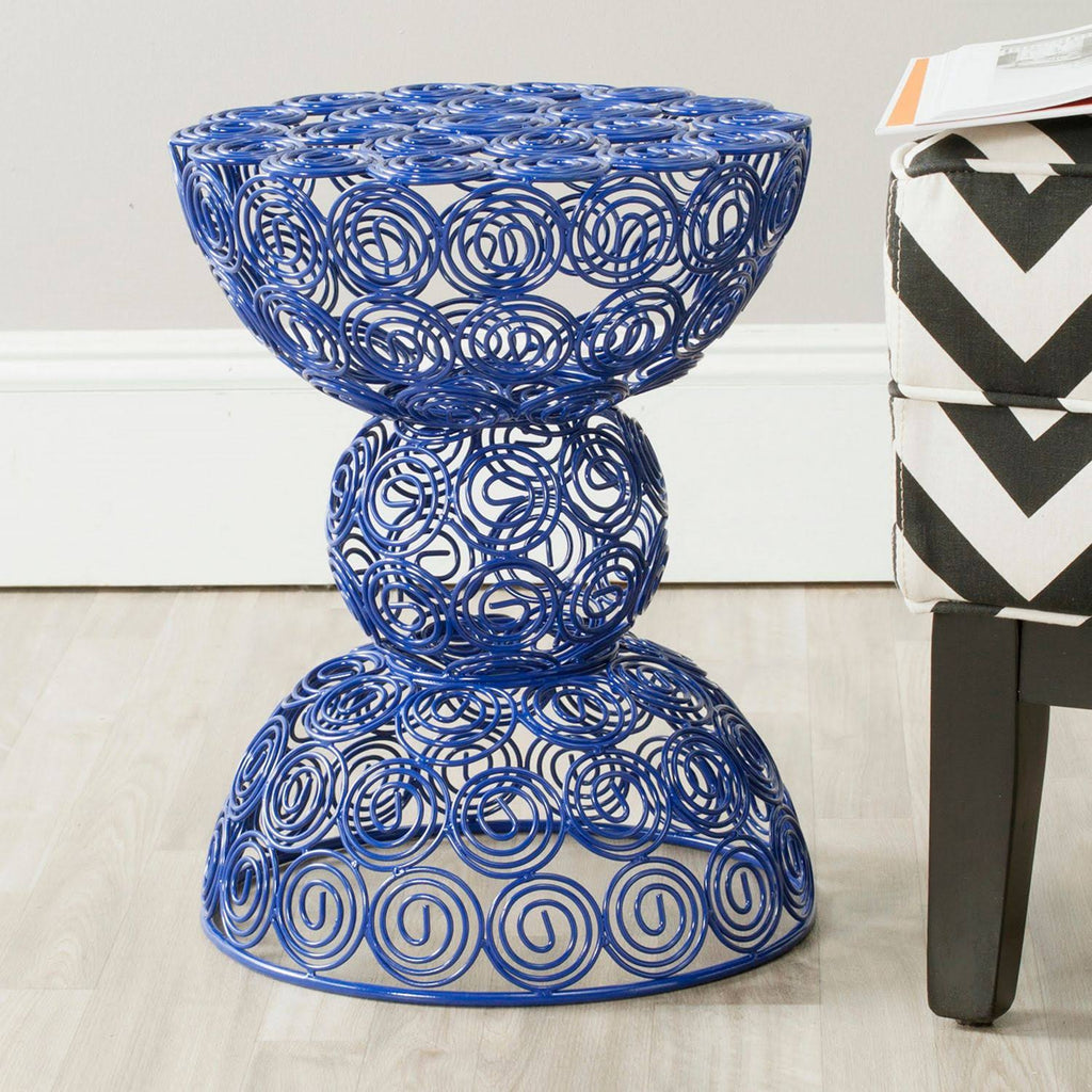 Dark Blue Iron Wire Stool K972783