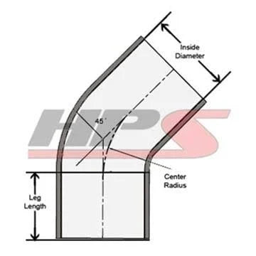 3.75x22 u003E 4x22 ID 4ply Silicone 45 Deg Elbow Reducer Hose Black Y22420