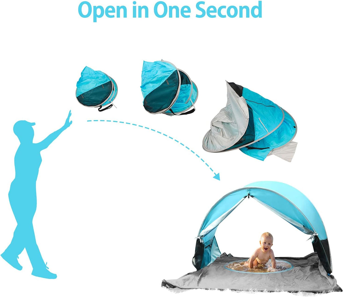 Large Pop Up Baby Beach Tent with Pool L8189