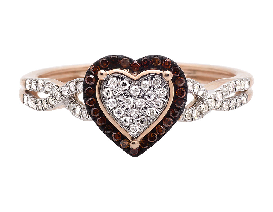 10K Rose Gold Heart Infinity Diamond Ring 0.20ct. V85399