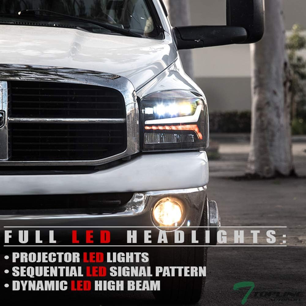 Black Housing Full LED Sequential Quad Projector Headlights P69050