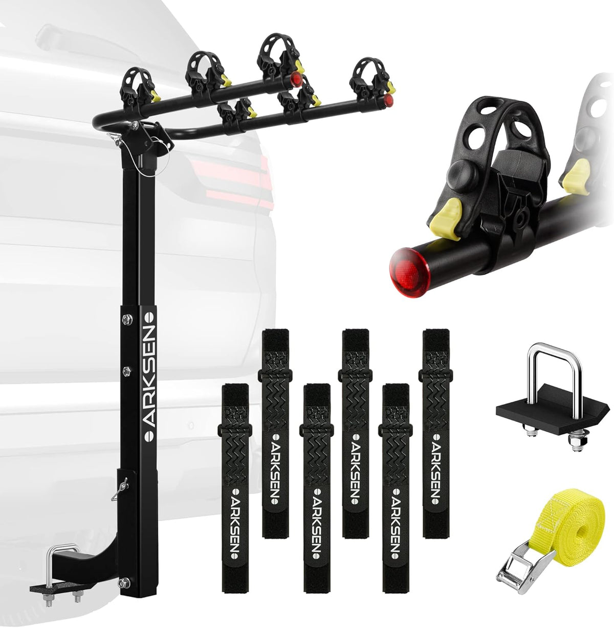 3 Bike Rack, Heavy Duty Rear Hitch Mount Bicycle Carrier with 2 Receiver P861