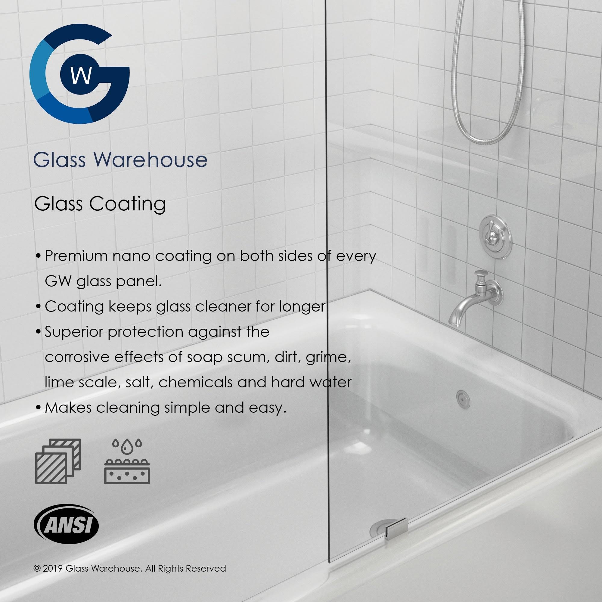 Frameless Shower Door with Wall Hinge C8178