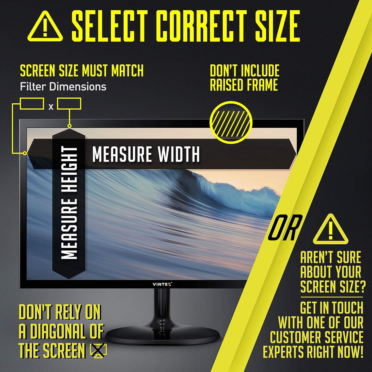 16:10 Anti-Glare Privacy Screen Filter for Widescreen Monitor C685