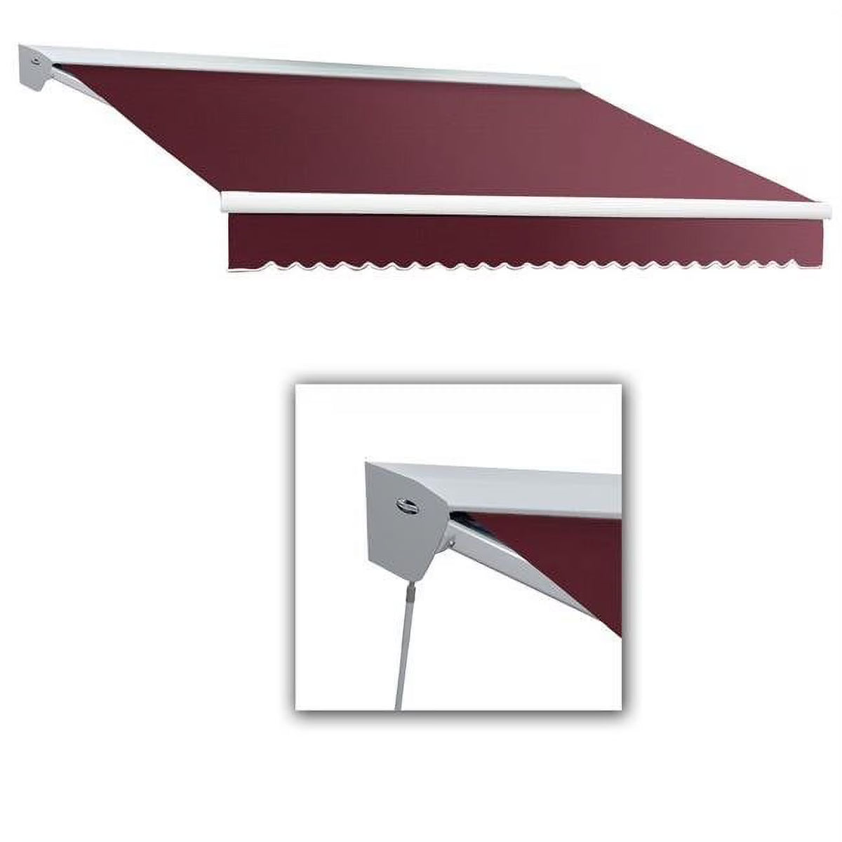 20 ft. Burgundy Retractable Awning with Remote N1716