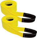 Tow Strap with Reinforced Eyes, 4 Inch x 20 Foot, 2 Pack, 10,000 Pound Towing Capacity O103
