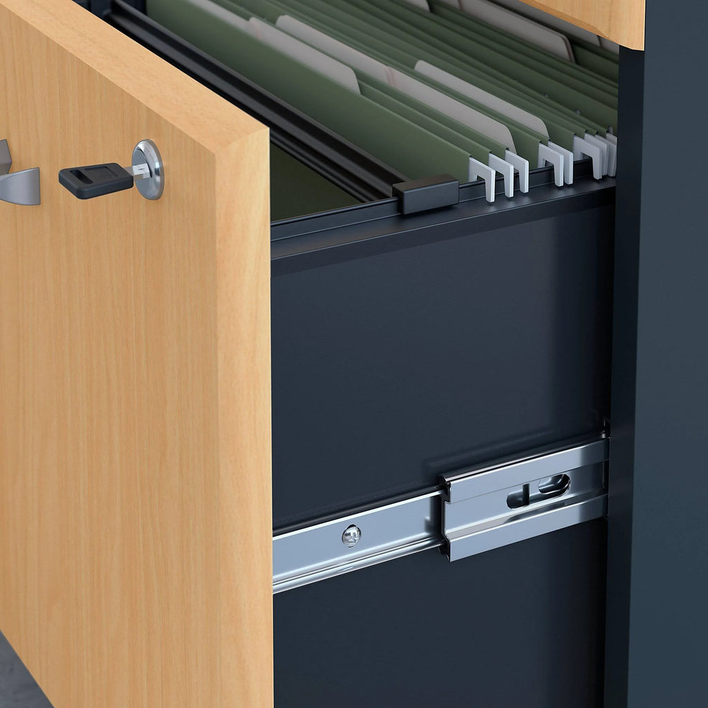 60x22 Desk with Mobile File Cabinet in Beech H260