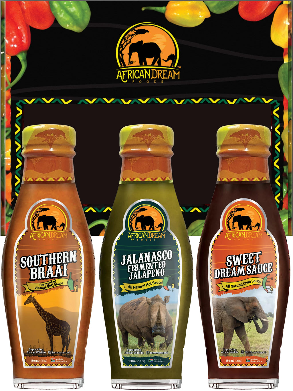 Mildest Hot Sauce Gift Pack, 5 fl oz Bottles, 3PK A307813
